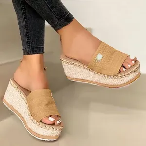 Orthopedic Sandals for Women Arch Support Flip Flops Comfortable Walking Sandals for Women Summer Dressy Platform Wedges Sandals Ladies Slip On Lightweight Slippers Casual Slides Beach Shoes ﻿