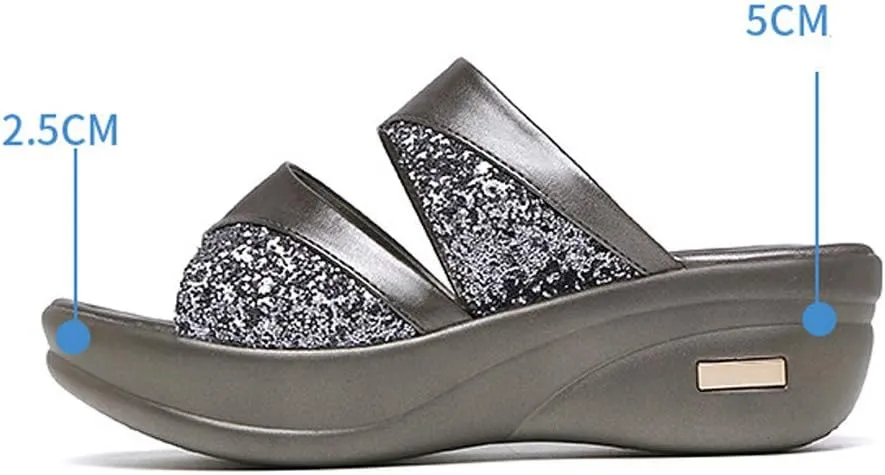 Orthopedic Sandals for Women Arch Support Flip Flops Comfortable Walking Sandals for Women Summer Dressy Platform Wedges Sandals Ladies Slip On Lightweight Slippers Casual Slides Beach Shoes ﻿