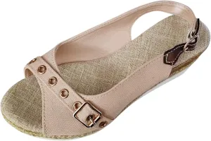 Orthopedic Sandals for Women Arch Support,2025 Summer Casual Mid Heel Espadrilles Slip on Wedges Platform Sandals Open Toe Fashion Solid Color Fish Mouth Ankle Strap Beach Casual Outdoor Walking Shoe