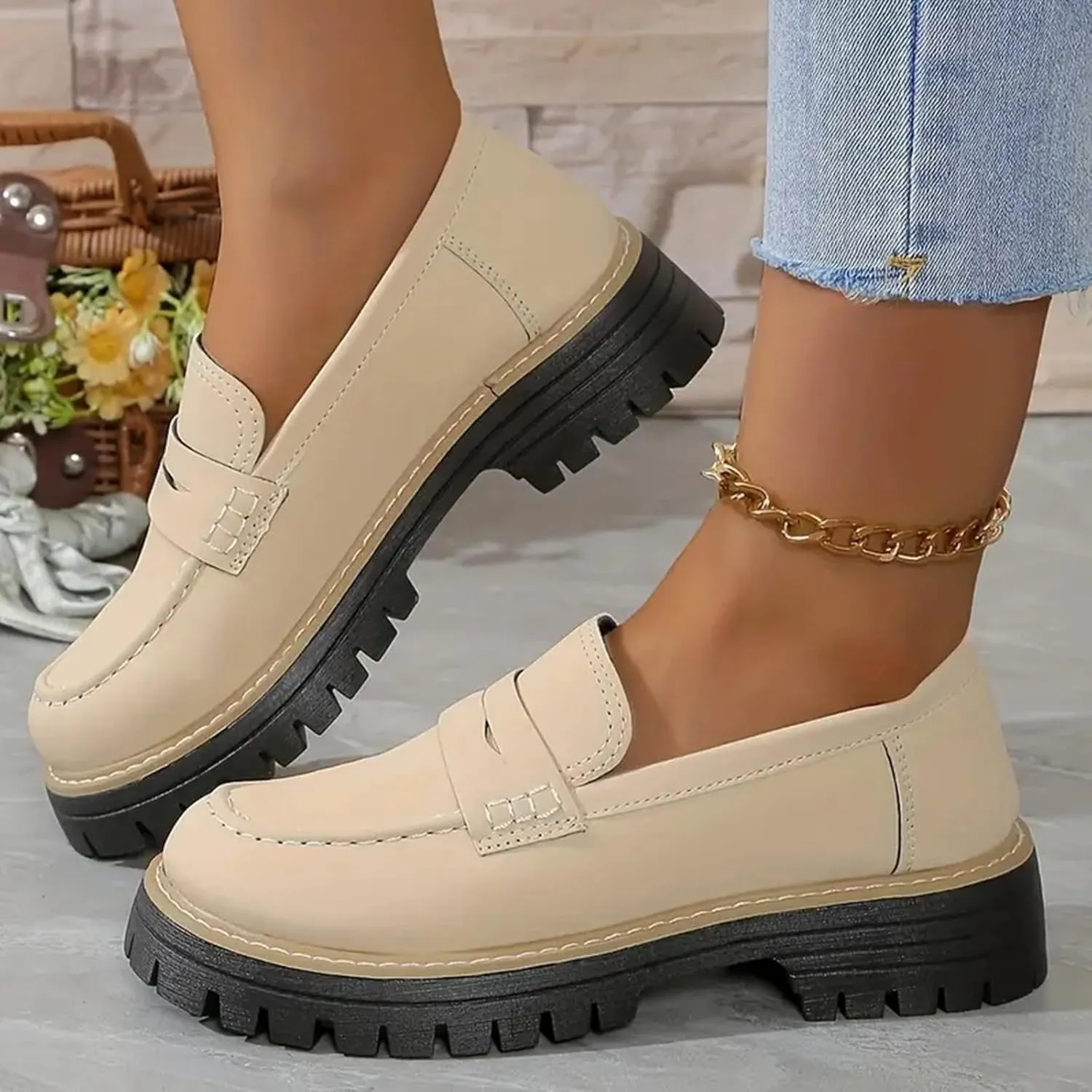 Orthoture-Orthopedic Platform Loafers Casual Comfortable Soft Womens Shoes Womens Round Toe Flat Walking Shoes