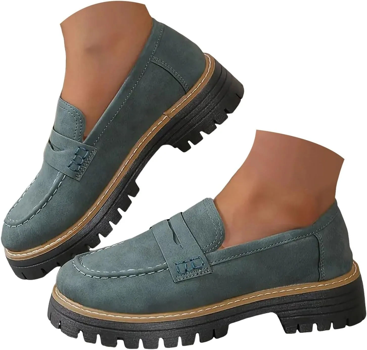 Orthoture-Orthopedic Platform Loafers Casual Comfortable Soft Womens Shoes Womens Round Toe Flat Walking Shoes