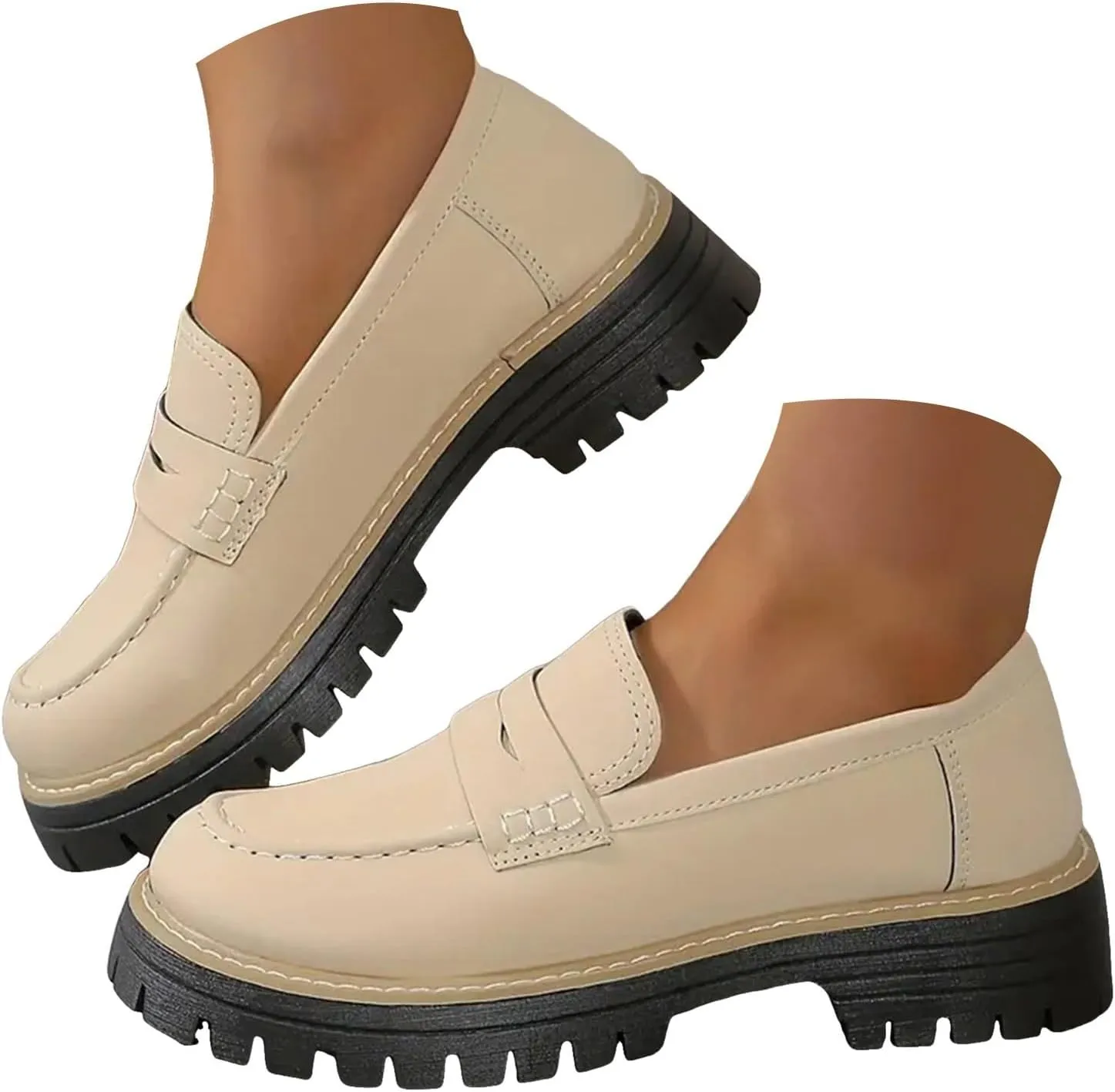 Orthoture-Orthopedic Platform Loafers Casual Comfortable Soft Womens Shoes Womens Round Toe Flat Walking Shoes