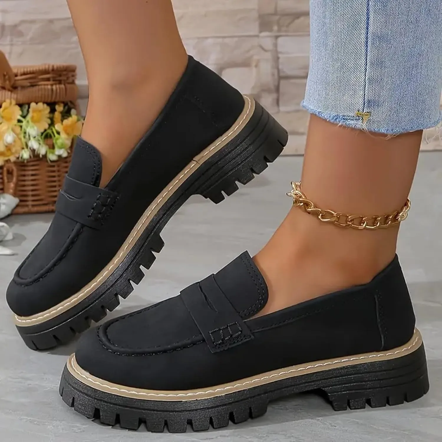Orthoture-Orthopedic Platform Loafers for Women Casual Comfort Soft Orthoture Shoes Round Toe Flats Walking Shoes