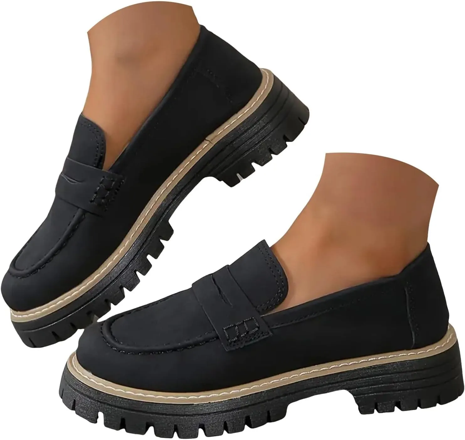 Orthoture-Orthopedic Platform Loafers for Women Casual Comfort Soft Orthoture Shoes Round Toe Flats Walking Shoes
