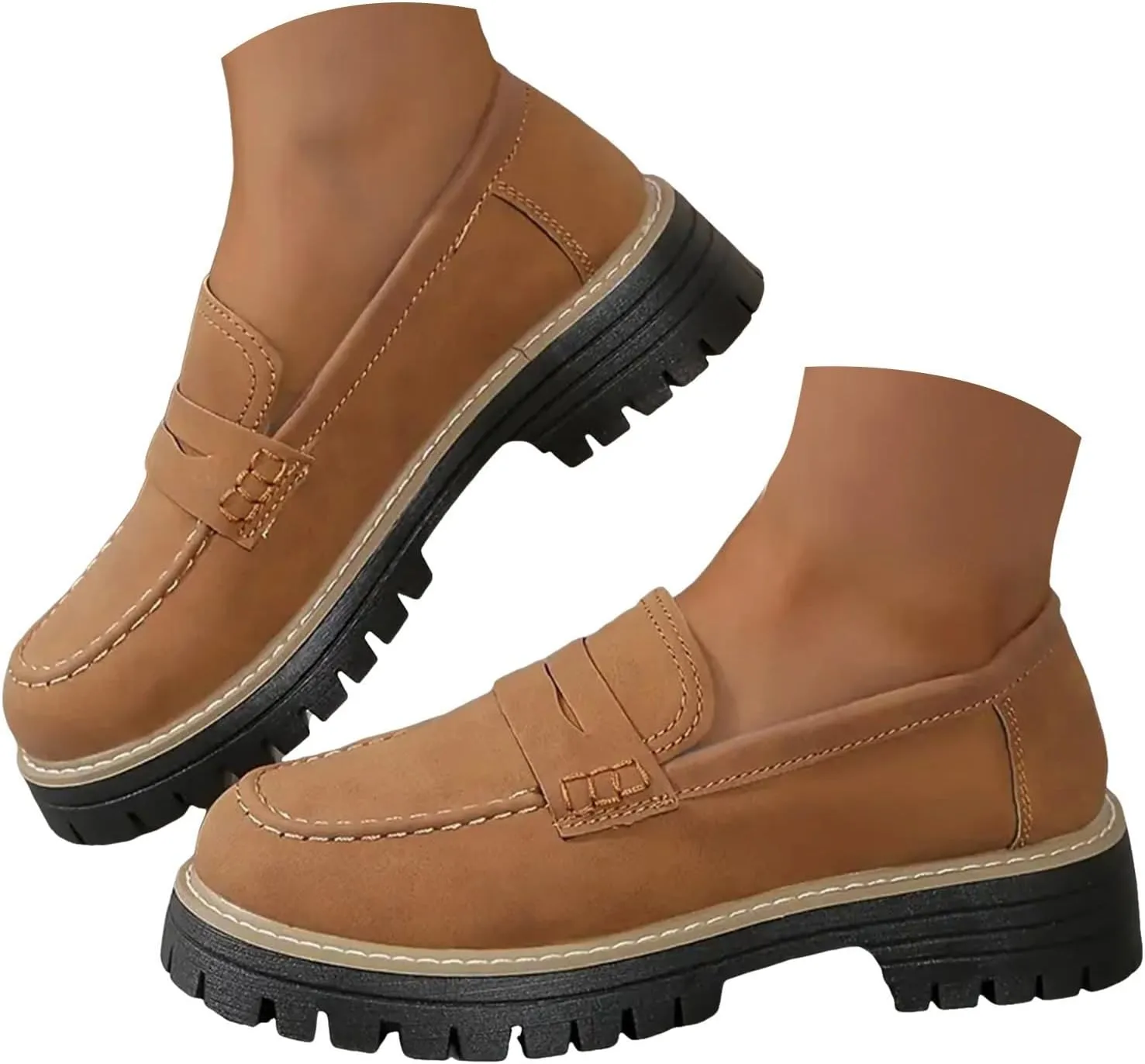 Orthoture-Orthopedic Platform Loafers for Women Casual Comfort Soft Orthoture Shoes Round Toe Flats Walking Shoes
