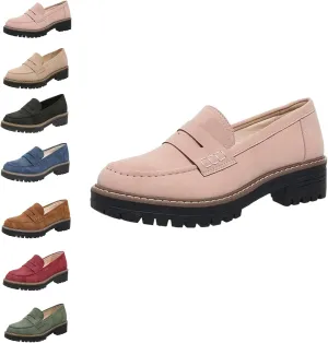 Orthoture-Orthopedic Platform Loafers, Orthoture Womens Shoes, Lug Sole Loafers for Women, Slip On Comfort Casual Fashion