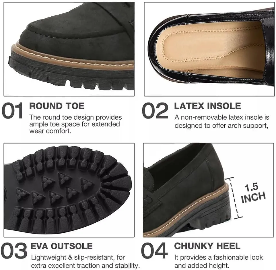Orthoture-Orthopedic Platform Loafers, Orthoture Womens Shoes, Lug Sole Loafers for Women, Slip On Comfort Casual Fashion