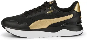 Puma - Womens R78 Voyage Distressed Shoes, Size: 9.5 M US, Color: Puma Black/Puma Black/Puma Team Gold