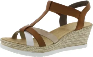Rieker Women's Roman Sandals, Brown Combi, 5