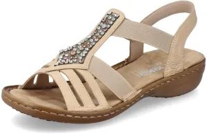Rieker Women's Strappy Sandals 60803, Brown 20, 8 AU