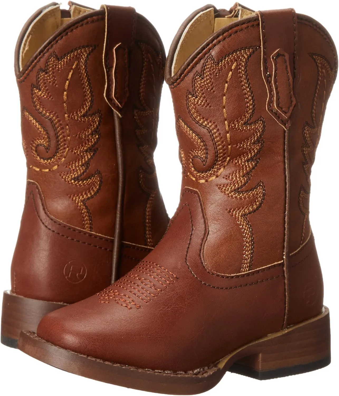 ROPER Kids Boys Texson Square Toe Casual Boots Mid Calf - Brown
