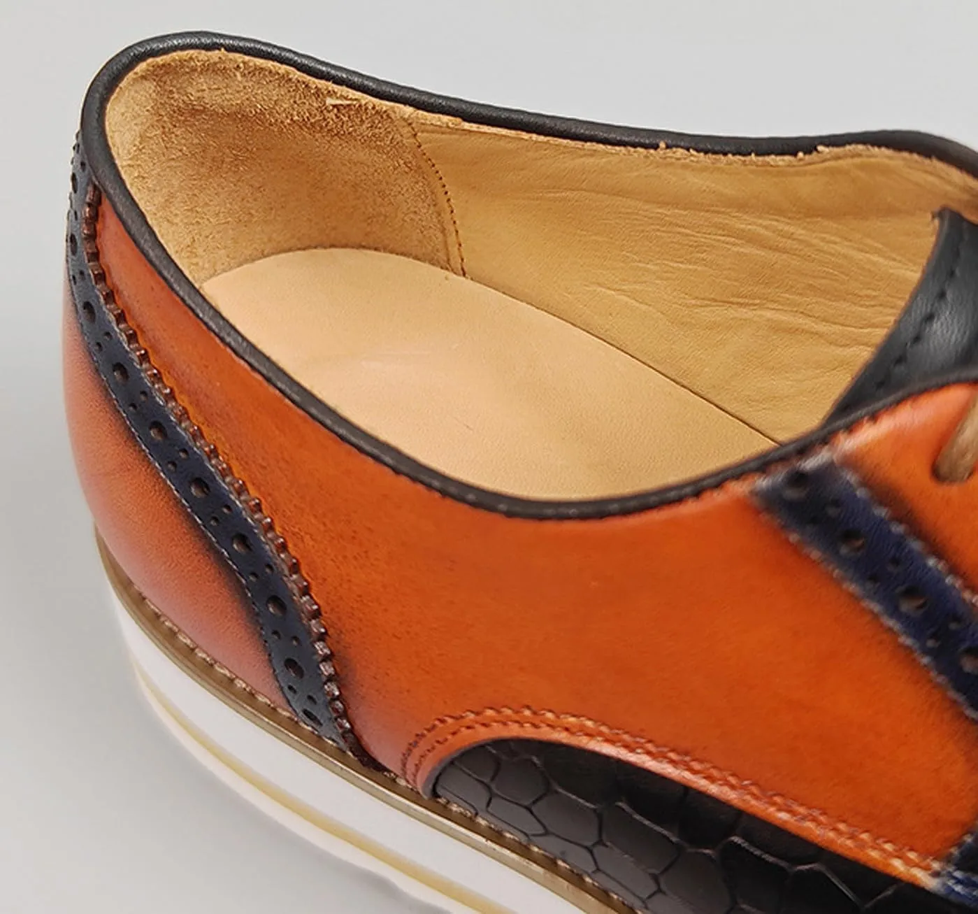 Santimon Mens Dress Shoes Genuine Leather Wingtip Brogue Oxfords – Elegant Business & Suit Footwear with Ultra-Comfort Cushioned Insole, Ideal for Weddings & Office