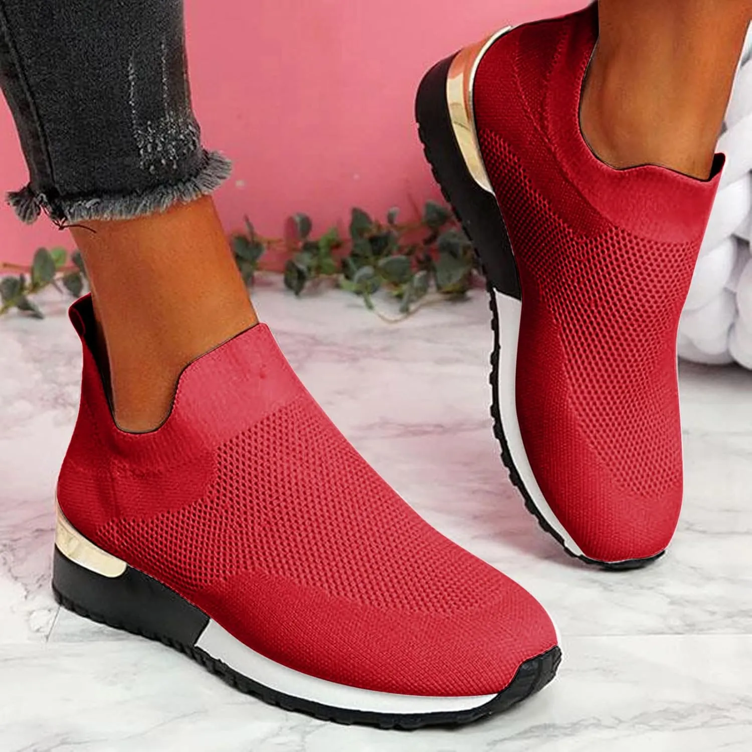 SBGMoSJ Bowling Shoes Women 8.5 Wide Black Slip On Tennis Shoes Nurse Shoes for Women Black Running Shoes for Women Black Walking Shoes for Plantar Fasciitis Women Size 11