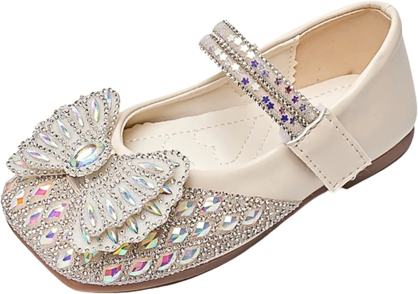 Sequins Dress Sandals for Girls Kids Summer Bow Open Toe Shoes Toddler Baptism Shoes Soft Sole Light Loafers Casual