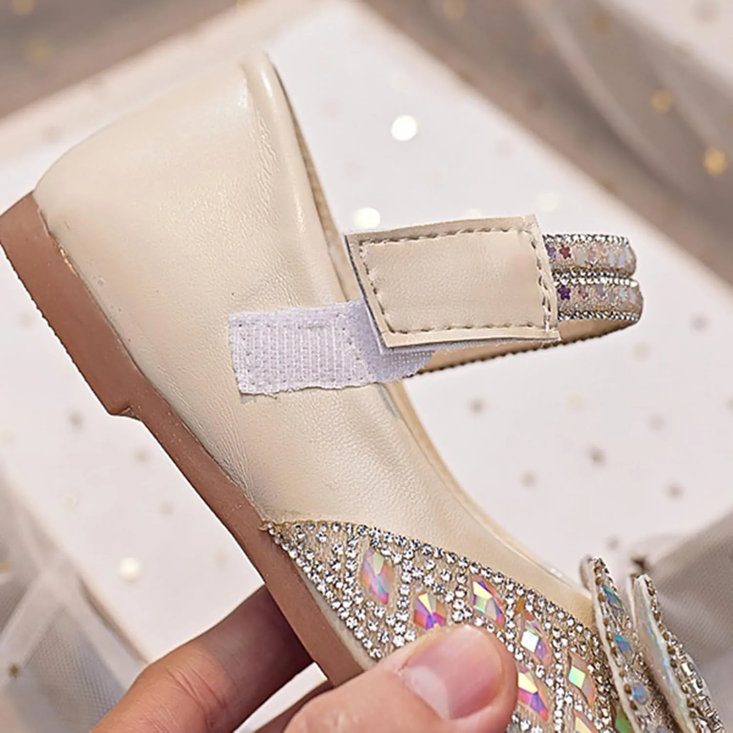 Sequins Dress Sandals for Girls Kids Summer Bow Open Toe Shoes Toddler Baptism Shoes Soft Sole Light Loafers Casual