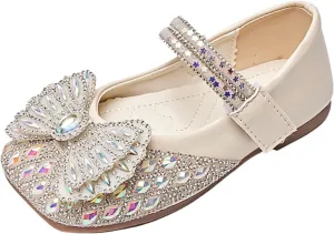 Sequins Dress Sandals for Girls Kids Summer Bow Open Toe Shoes Toddler Baptism Shoes Soft Sole Light Loafers Casual