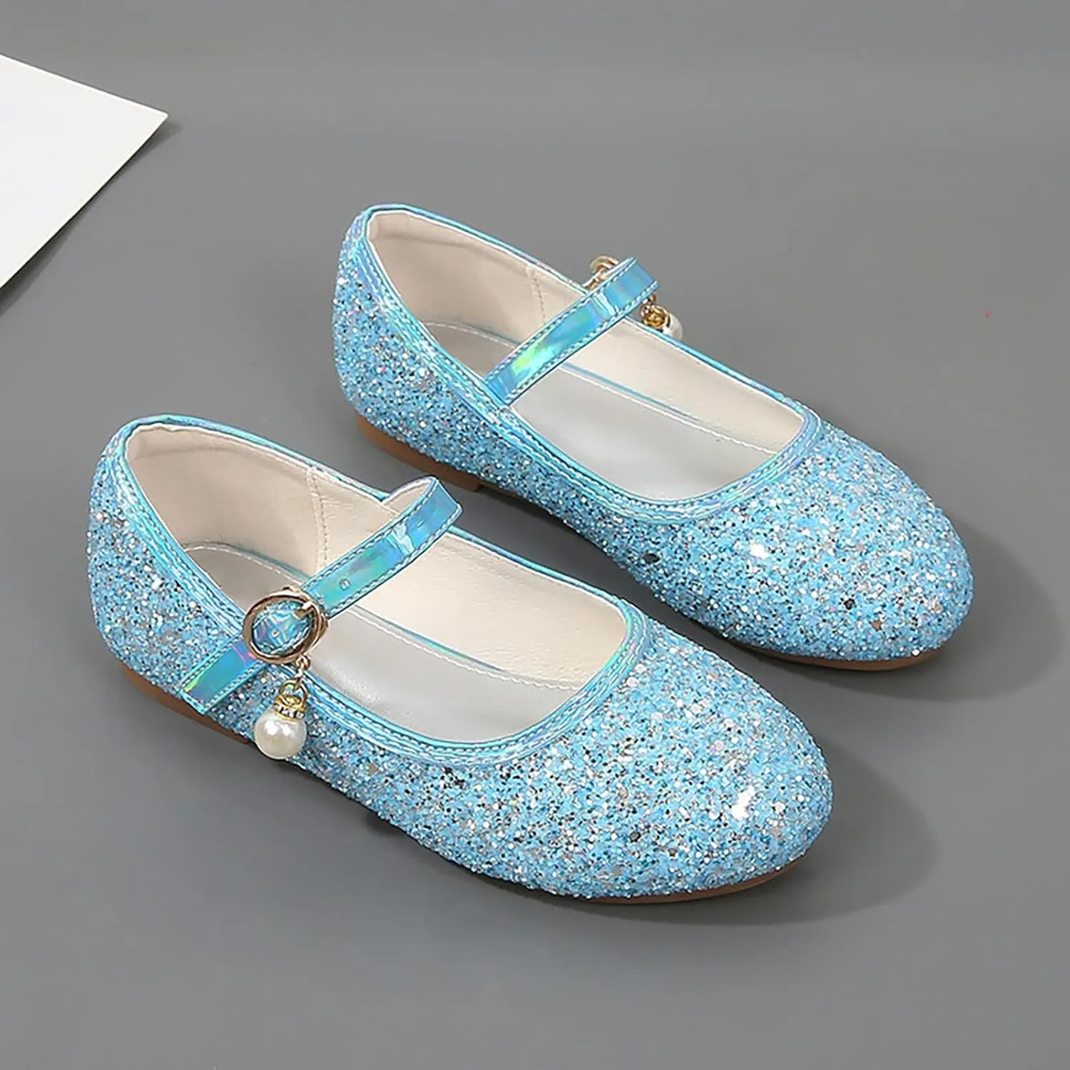 Sequins Sandals for Girls Kids Outdoor Dress Dance Loafers Shoes Toddler 𝗟ow Heel Summer Casual Mary Jane Soft Sole