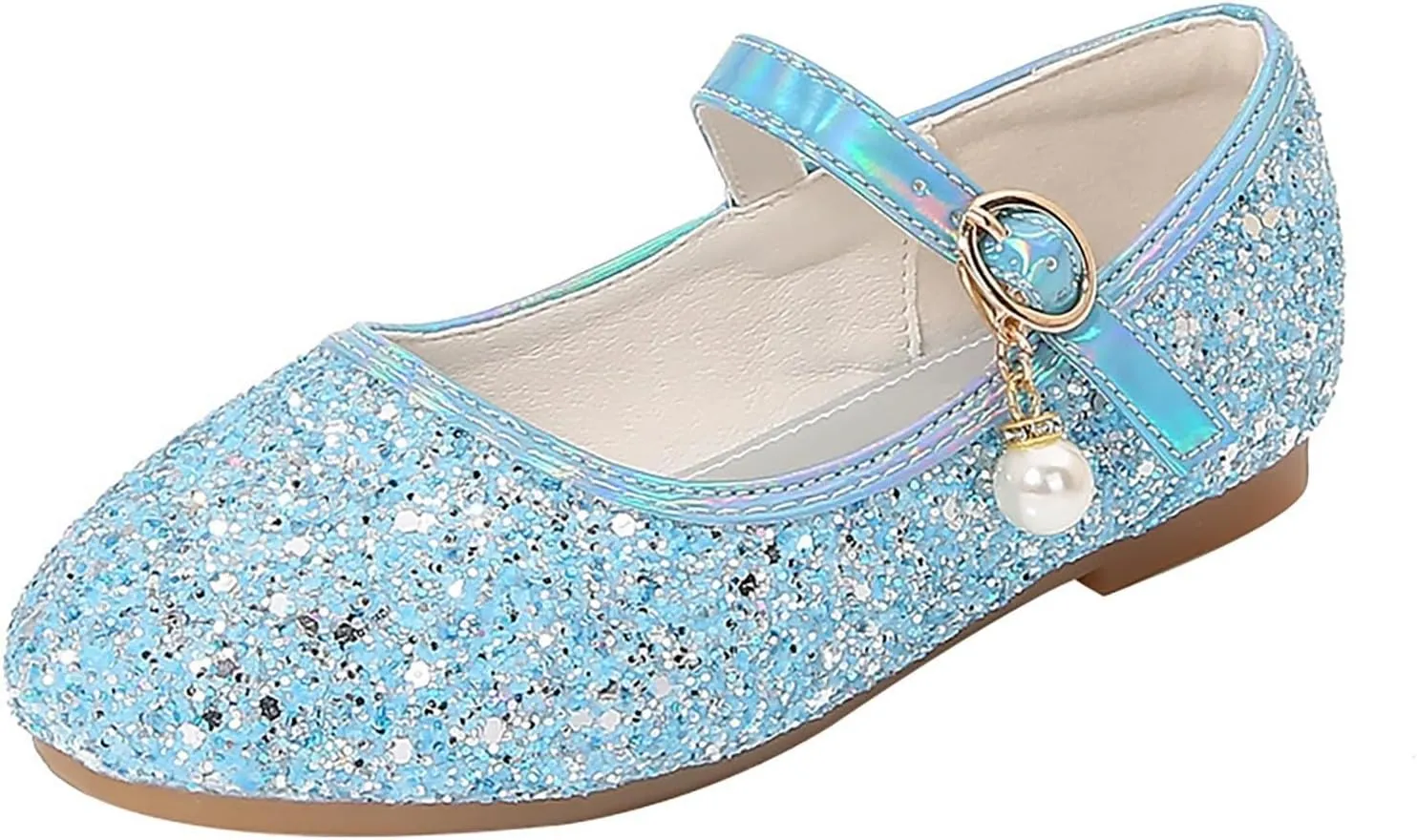 Sequins Sandals for Girls Kids Outdoor Dress Dance Loafers Shoes Toddler 𝗟ow Heel Summer Casual Mary Jane Soft Sole