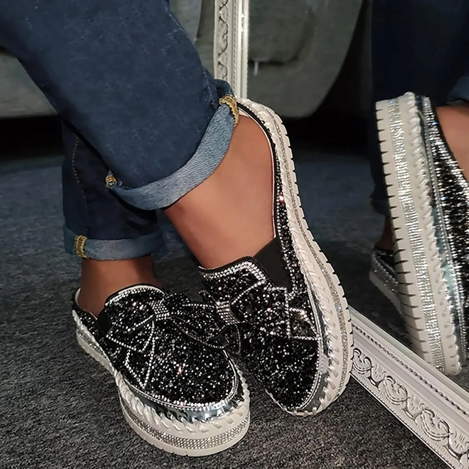 Shoes for Women Sneakers Breathable Mesh Walking Sneakers Womens White Sneakers Women's Fashion Lace Up Sneakers