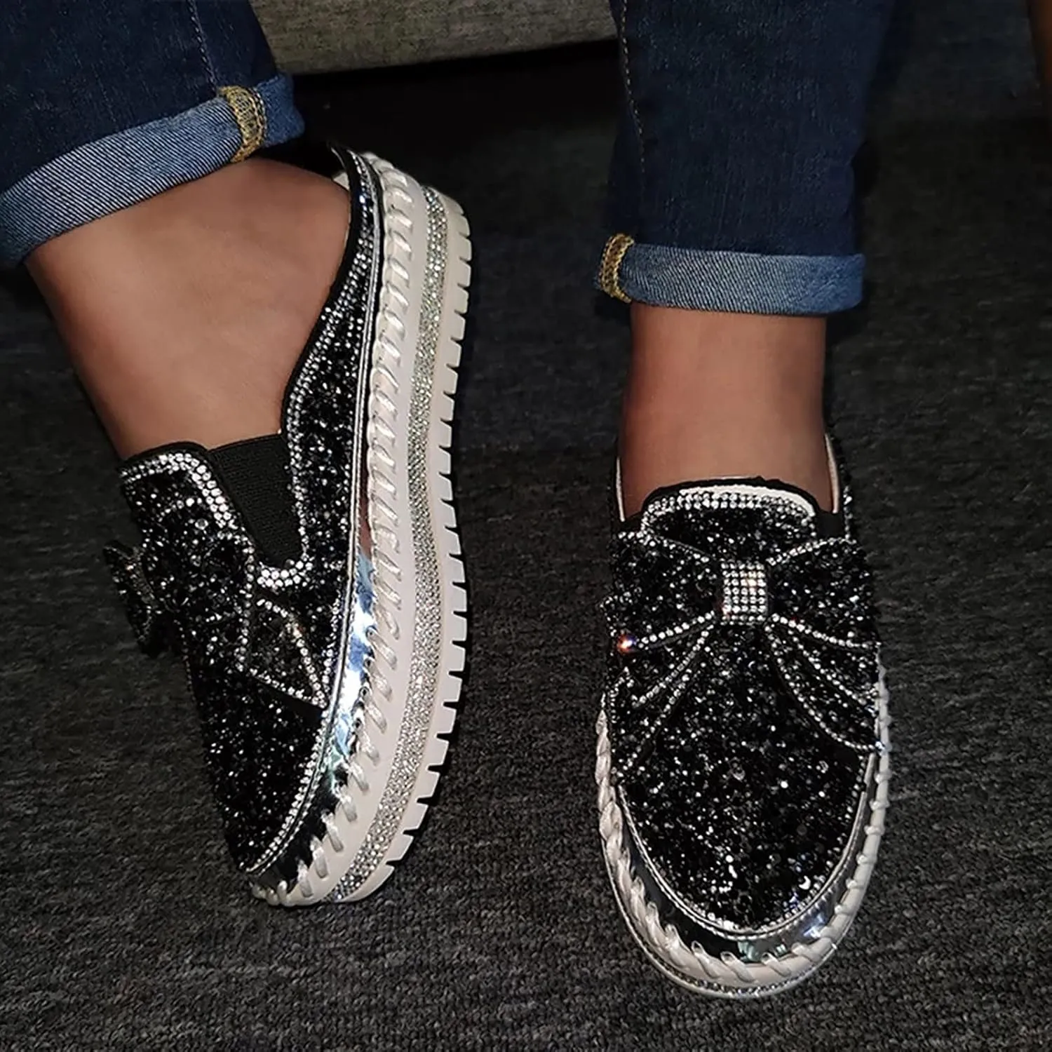 Shoes for Women Sneakers Breathable Mesh Walking Sneakers Womens White Sneakers Women's Fashion Lace Up Sneakers