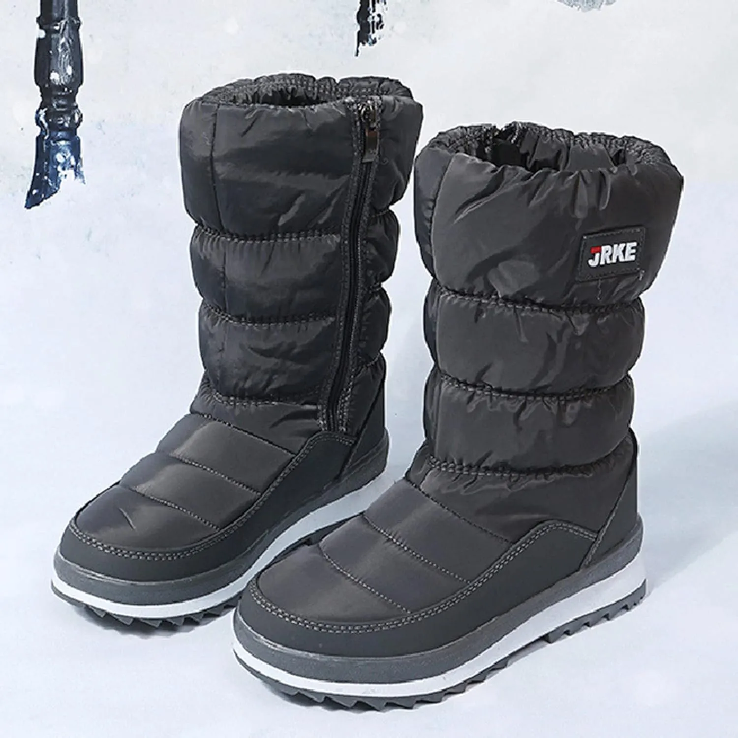 Slip On Snow Boots For Women Waterproof Winter Boots Wide Width Warm Boots Ski Boots Hiking Boots Mid Calf Boots