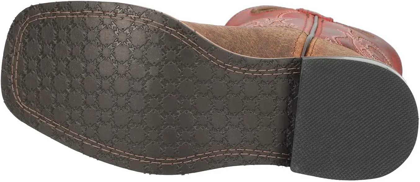 Smoky Toddler's Stars and Stripes Patriotic Western Cowboy Boots - Vintage Brown
