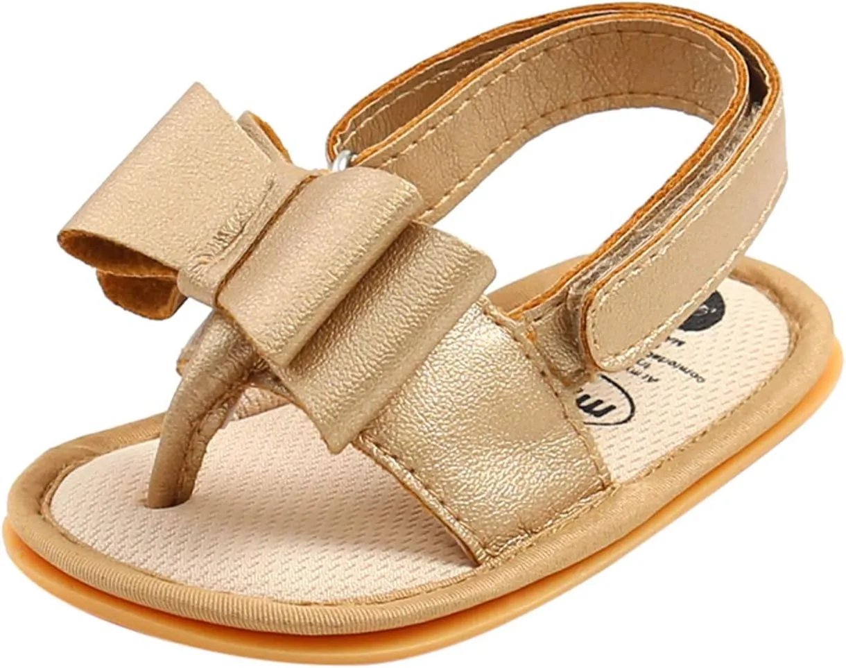 Sole Bow Sandals Shoes Rubber Non-Slip Baby Girls Summer Boys Soft Walking Flat Baby Shoes Baby Flip Flop Sandals