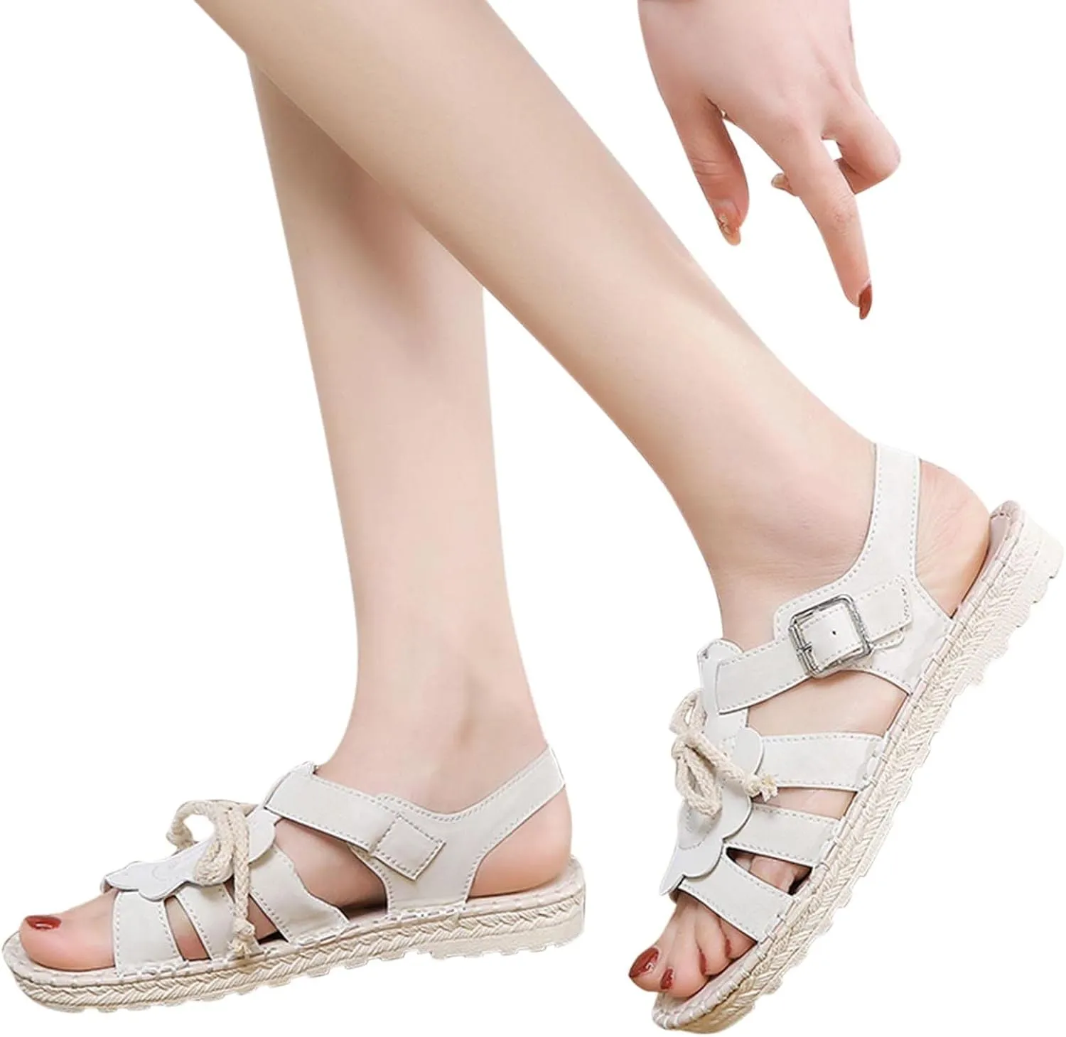 Toddler Girls Fashion Summer Bow Pearl Soft Sole Sandals Cork Travel Eva Lace Pearl Decoration Outdoor Shoes