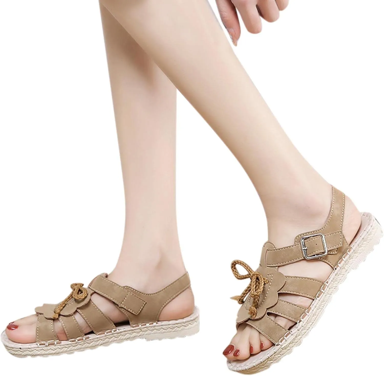 Toddler Girls Fashion Summer Bow Pearl Soft Sole Sandals Cork Travel Eva Lace Pearl Decoration Outdoor Shoes