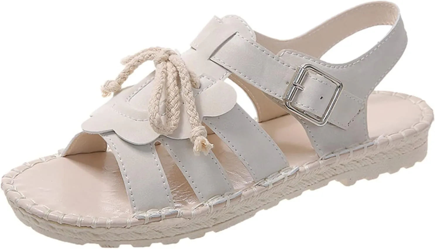 Toddler Girls Fashion Summer Bow Pearl Soft Sole Sandals Cork Travel Eva Lace Pearl Decoration Outdoor Shoes