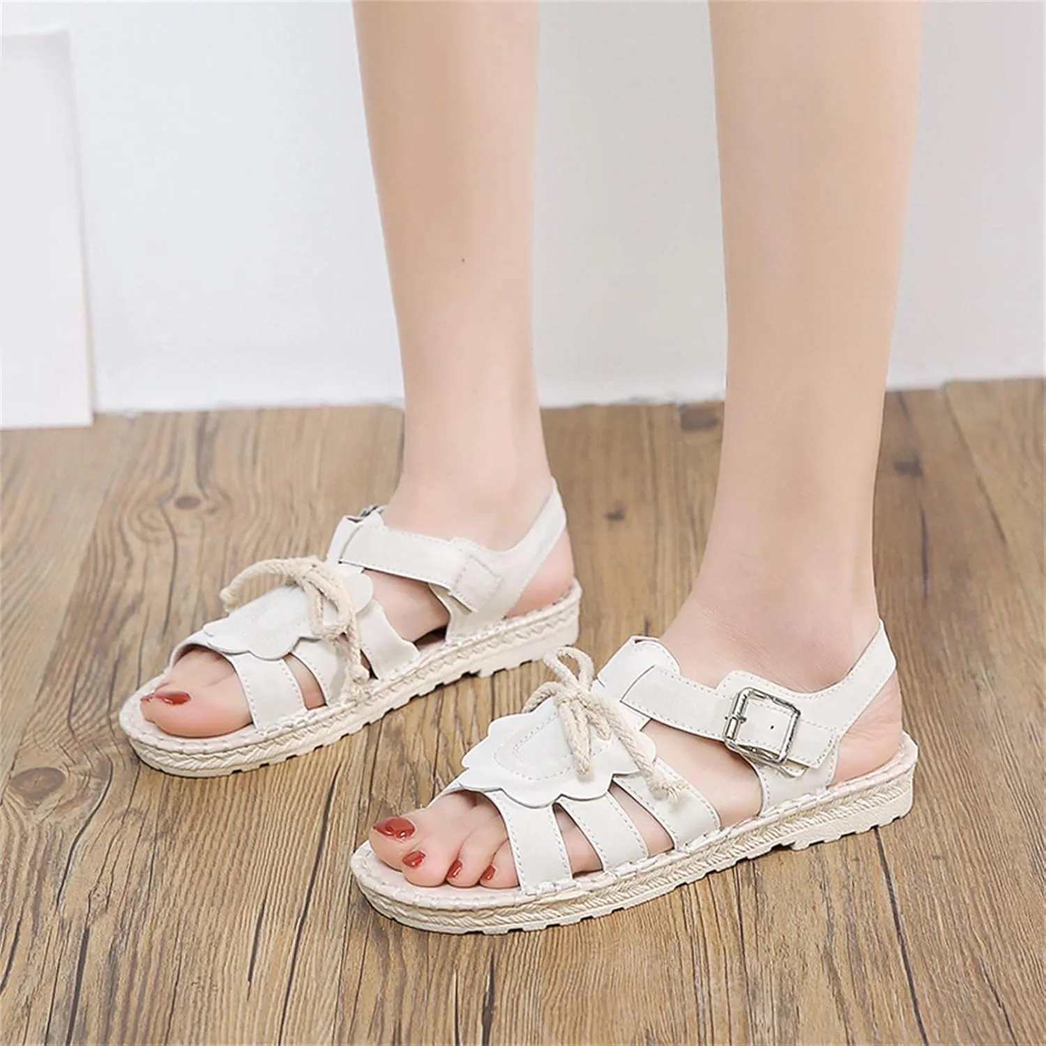 Toddler Girls Fashion Summer Bow Pearl Soft Sole Sandals Cork Travel Eva Lace Pearl Decoration Outdoor Shoes
