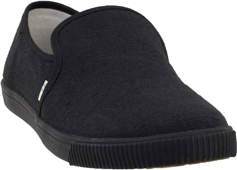 TOMS Women's Clemente Burlap Slip-On (6.5 B(M) US, Black/Black Heritage Canvas)