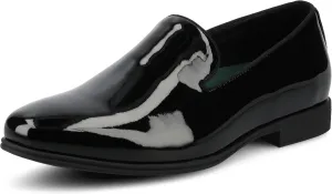 Vance Mens Giovanni Venetian Dress Loafer Black Velour Black Faux Patent Leather Almond-Toe 6mm Vance Comfort System Insole Patent/Black 12 Medium Mens US