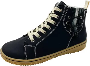 Vintage High Top Sneakers for Women Flat Heeled Ankle Boots Side Zipper Outdoor Lace-up Hiking Cross Country Shoes