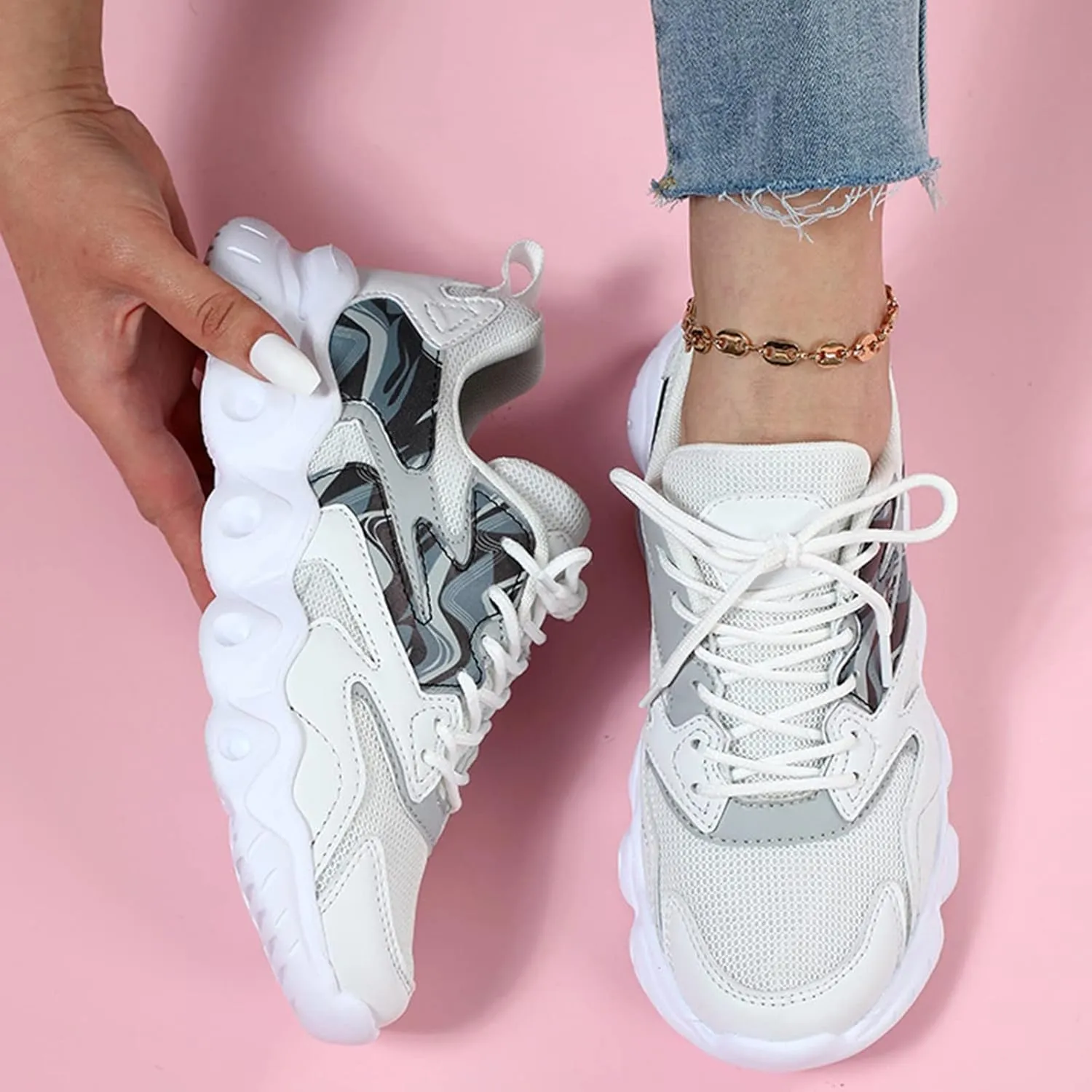 Wedge Sneakers for Women Comfortable Dressy Flats Shoes Women Dressy Wide Feet Orthopedic Comfy Running Shoes Women Wide Sneakers for Women Size 8 Wide Width Size 11 Non Slip Shoes Women
