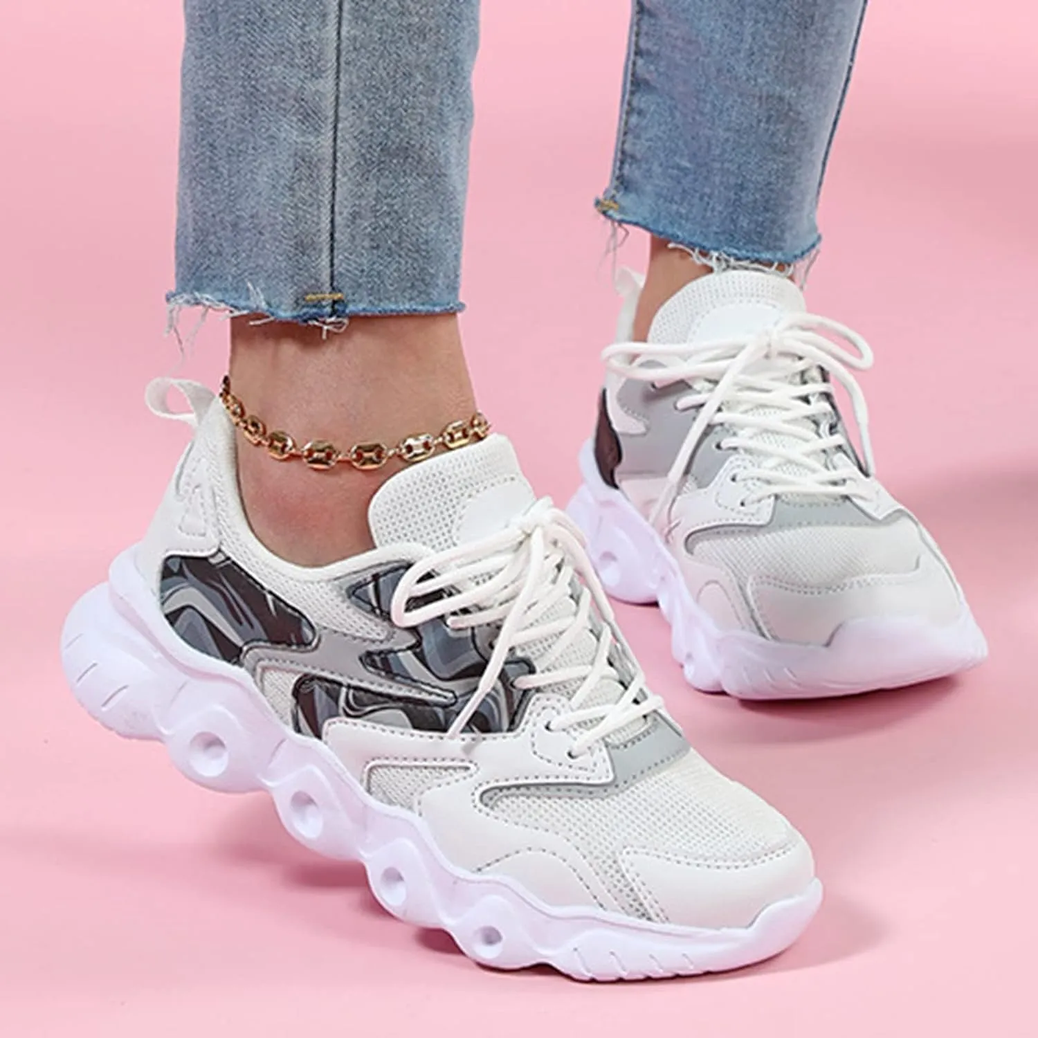 Wedge Sneakers for Women Comfortable Dressy Flats Shoes Women Dressy Wide Feet Orthopedic Comfy Running Shoes Women Wide Sneakers for Women Size 8 Wide Width Size 11 Non Slip Shoes Women