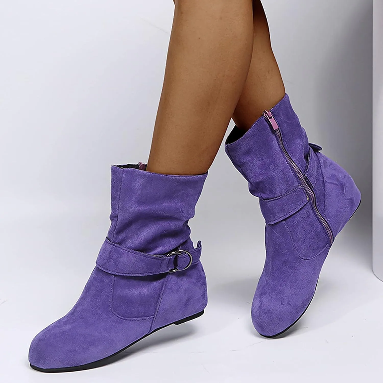 Women Ankle Boots High Ankle Booties for Women Low Heel Womens Shoes Casual Fall Ankle Boots Womens Flat Sole Ankle Boots Comfort Leather Ankle Boots for Women Women Brown Ankle Boot