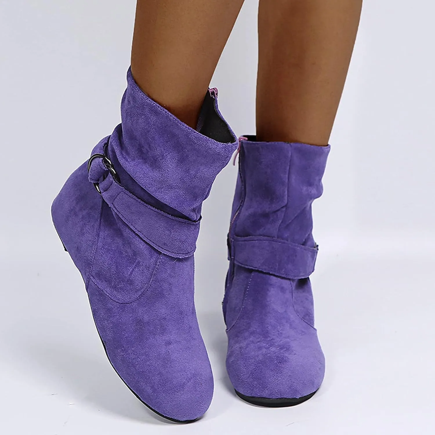 Women Ankle Boots High Ankle Booties for Women Low Heel Womens Shoes Casual Fall Ankle Boots Womens Flat Sole Ankle Boots Comfort Leather Ankle Boots for Women Women Brown Ankle Boot