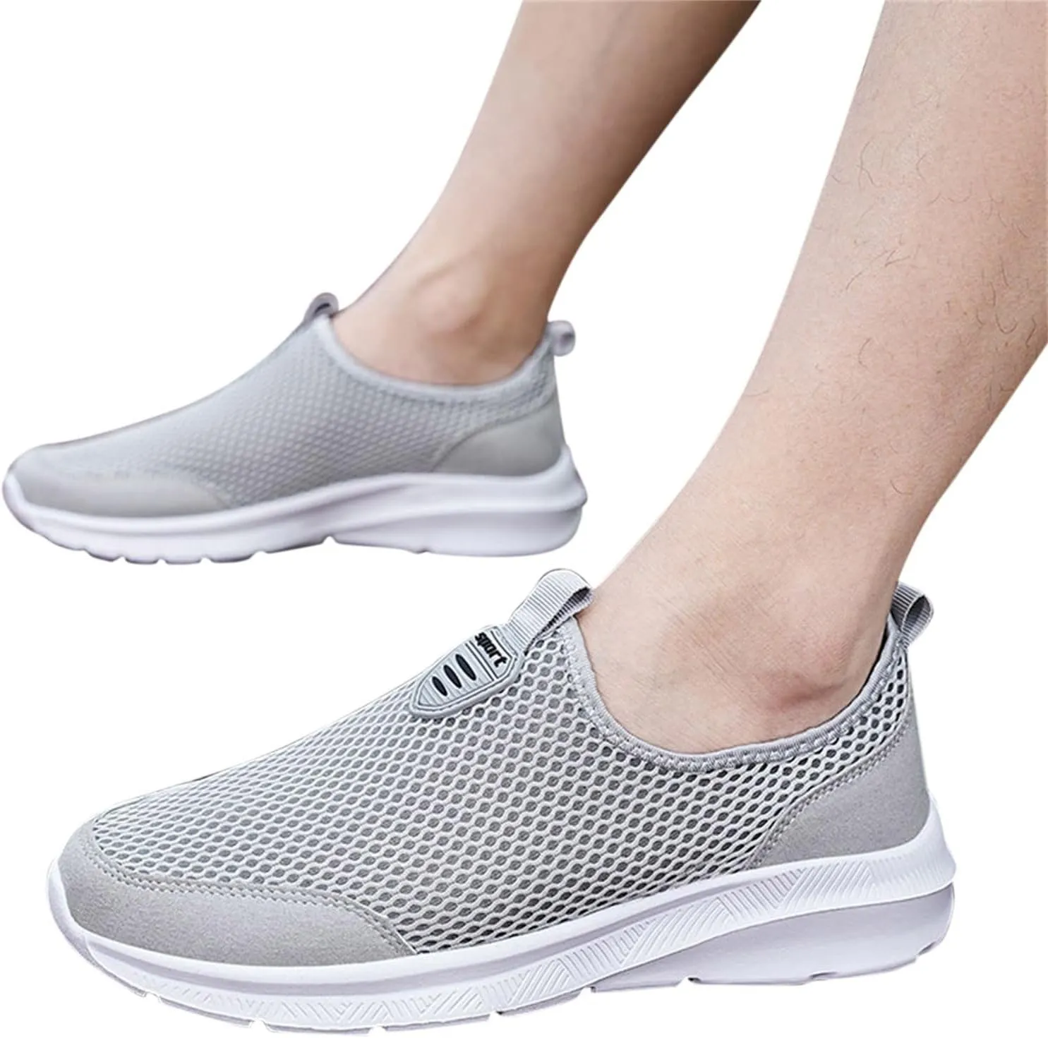 Women's Athletic Walking Shoes Slip On Casual Mesh Mens Running Shoes Arch Support Casual Work Shoes Black Platform Sneaker Black Tennis Shoe Casual Loafers
