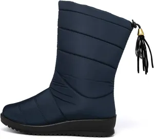 Womens Boots Winter Boots Women Winter Shoes Mid-Calf Snow Boots Wedges Warm Fur Female Boots Shoes Woman