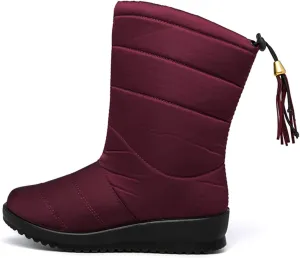 Womens Boots Winter Boots Women Winter Shoes Mid-Calf Snow Boots Wedges Warm Fur Female Boots Shoes Woman