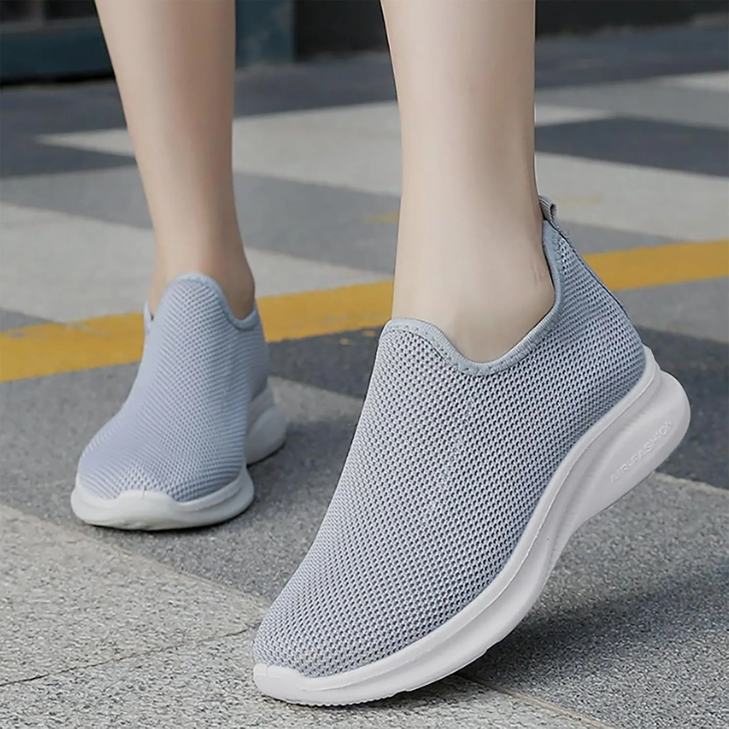 Womens Breathable Soft Sole Casual Sport Shoes Thick Sole Flat Comfortable Lighweight Sneakers Hands Free Comfy Outdoor Walking Shoes for Ladies