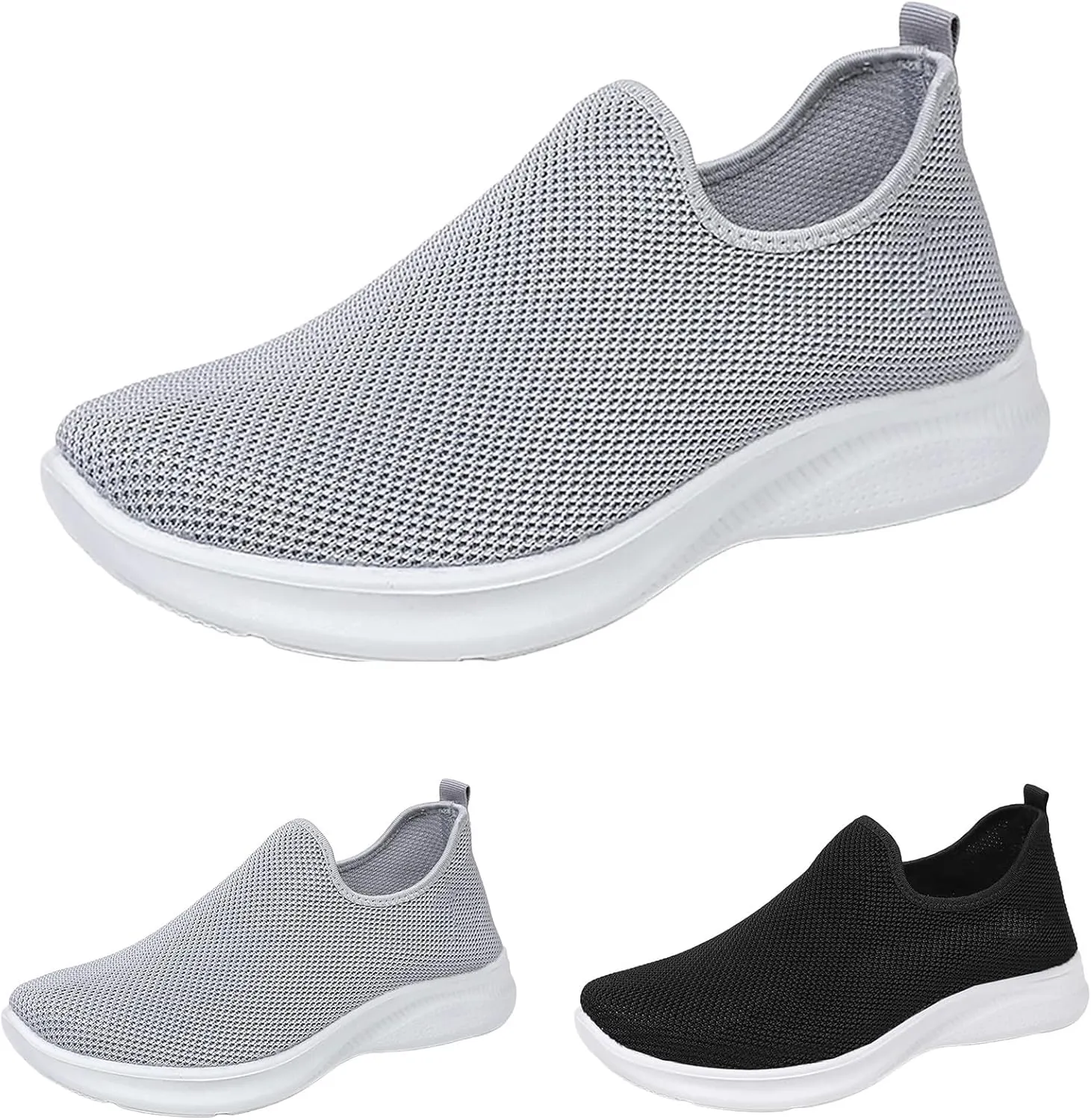 Womens Breathable Soft Sole Casual Sport Shoes Thick Sole Flat Comfortable Lighweight Sneakers Hands Free Comfy Outdoor Walking Shoes for Ladies