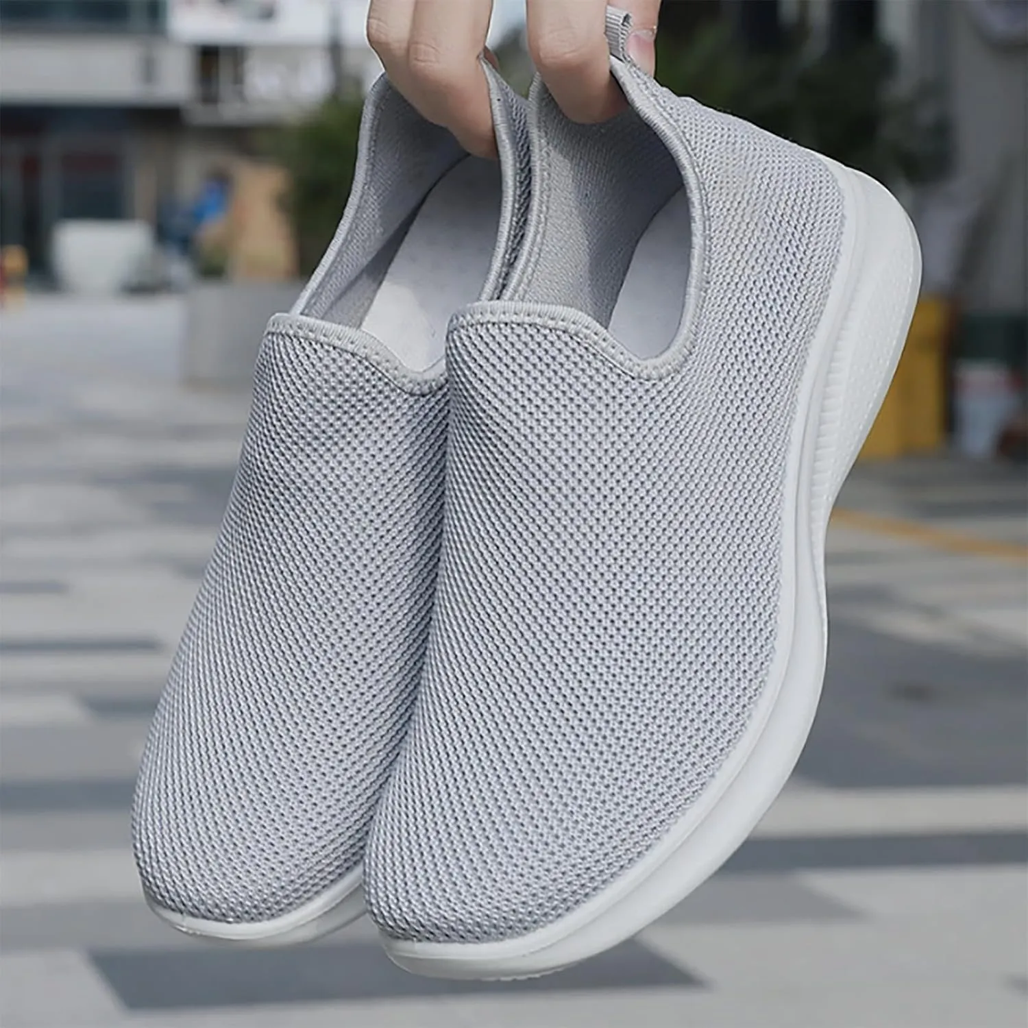 Womens Breathable Soft Sole Casual Sport Shoes Thick Sole Flat Comfortable Lighweight Sneakers Hands Free Comfy Outdoor Walking Shoes for Ladies