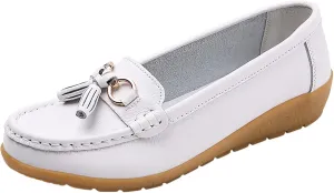Womens Comfort Walking Flat Loafer Slip On Leather Loafer Comfortable Flat Shoes Outdoor Driving Womens Reefs Size 8