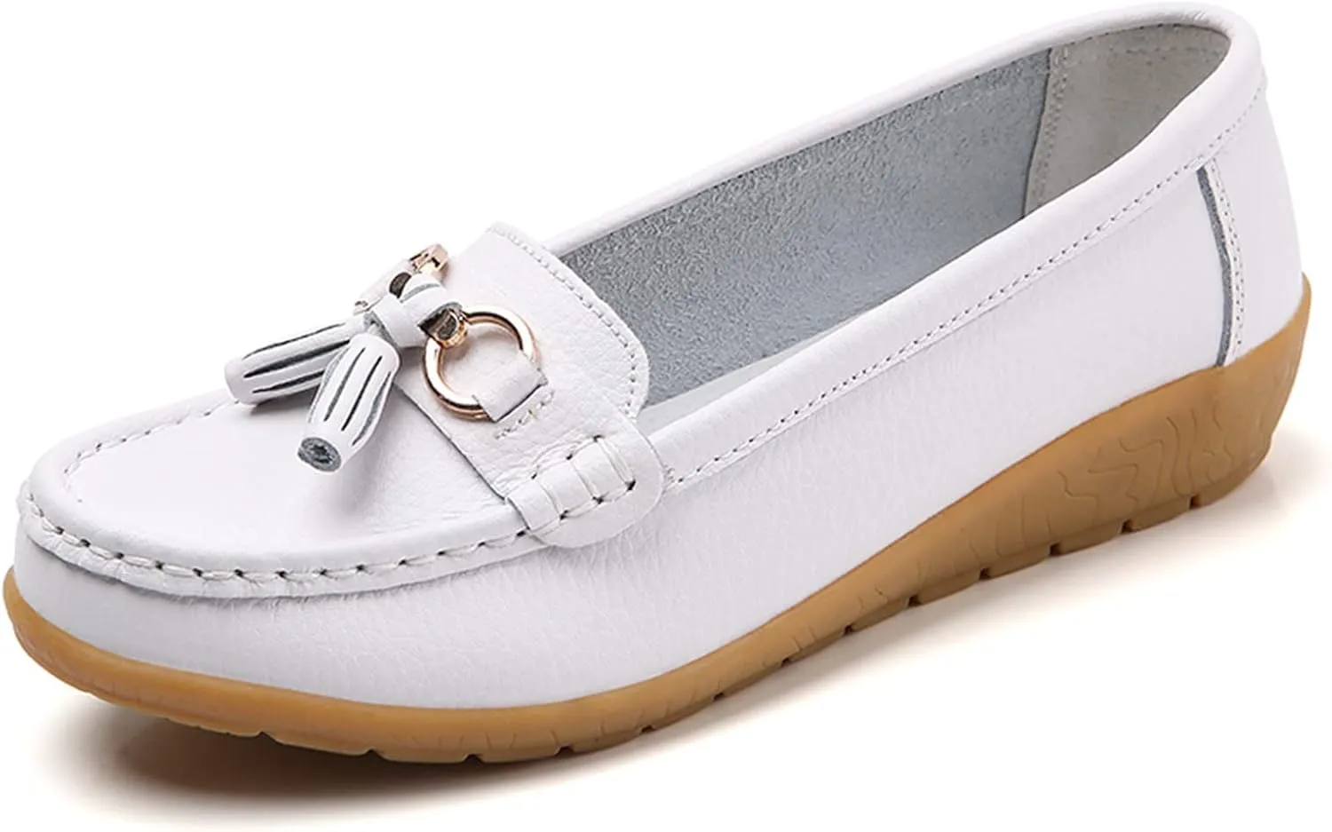 Womens Comfort Walking Flat Loafer Slip On Leather Loafer Comfortable Flat Shoes Outdoor Driving Womens Reefs Size 8