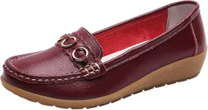 Womens Flats Comfortable Dressy Loafers Lightweight Walking Flat Slip On Work Shoes Round Toe Flats Loafers