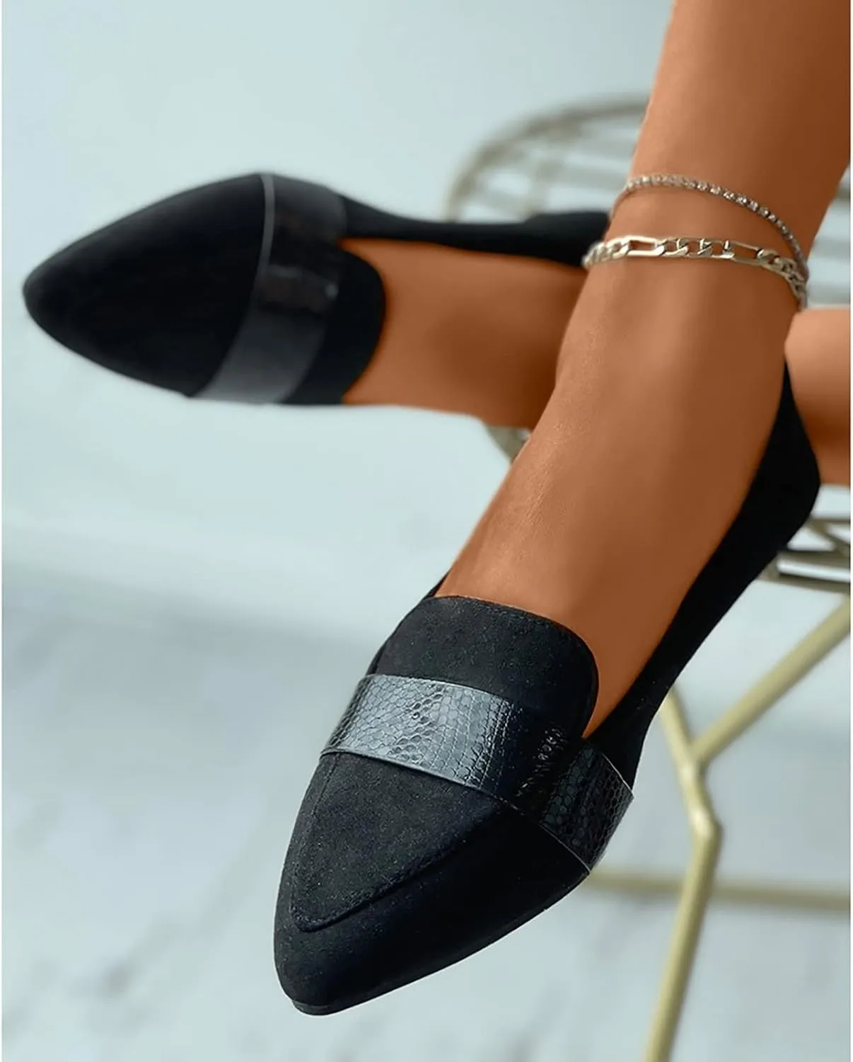 Women's Flats Pointed Toe Dress Shoes Comfort Business Shoes Slip-On Flat Shoes Casual Office Shoes Comfy Loafers