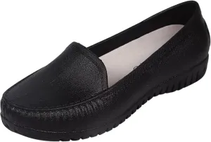 Women's Leather Shoes Orthopedic Slip-On Loafers Soft Walking Driving Shoes Business Work for Boys Casual Wear