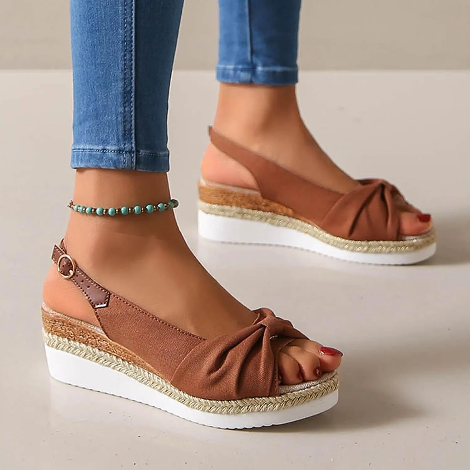 Women's Platform & Wedge Sandals Wedge Casual Sandals For Women Buckle Women's Platform Sandals